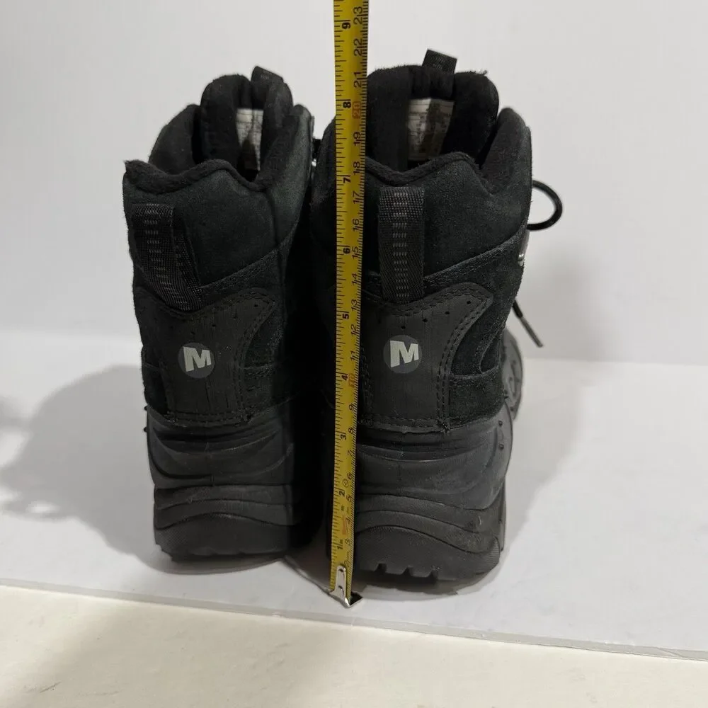 Merrell Mens Moab Polar Boot Size 10 Waterproof Black Leather Hiking Insulated